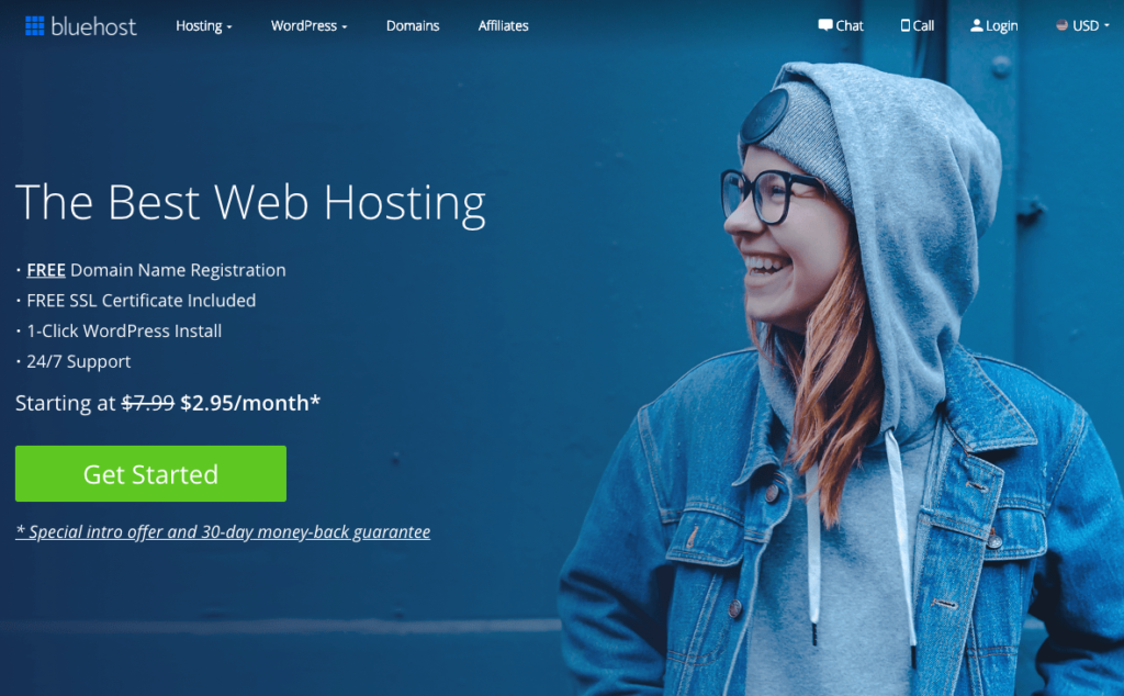 BlueHost is regarded as the top web hosting provider by tech geeks.
