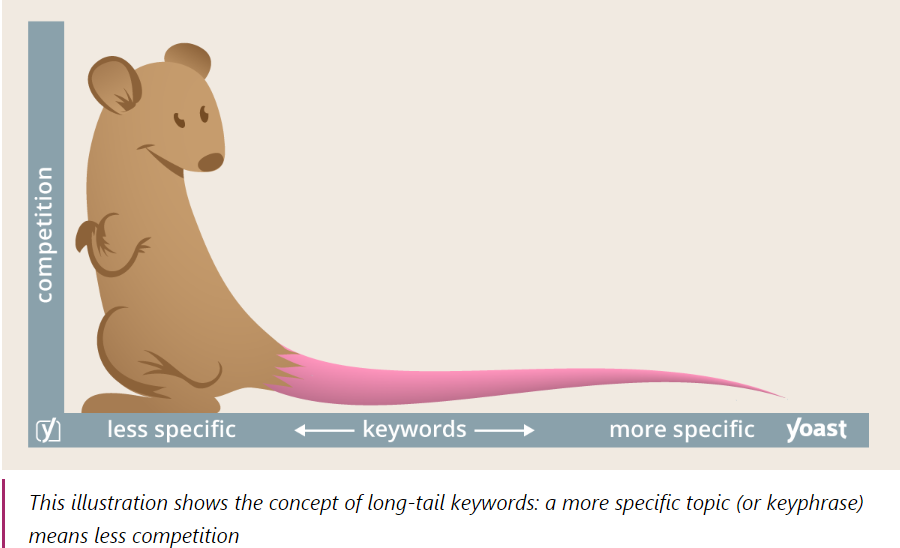 Illustration by Yoast on long tail keywords.